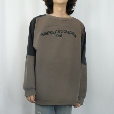 画像2: OCEAN PACIFIC ロゴパッチ付き 切り替えデザインスウェット L (2)