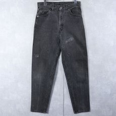 画像1: 90's Levi's 550 USA製 "Galactic wash" ブラックデニムパンツ W30 (1)