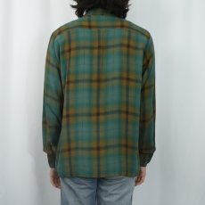 画像3: 60〜70's TOPSALL USA製 チェック柄 レーヨンシャツ M (3)