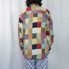 画像3: 90's ORVIS パッチワーク コットンボタンダウンシャツ (3)