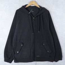 画像1: OAKLEY ロゴ刺繍 フリースジップパーカー L BLACK (1)