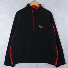 画像1: 90's POLO SPORT Ralph Lauren ハーフジップフリースプルオーバージャケット XL BLACK (1)