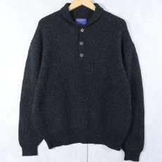 画像1: PENDLETON ヘンリーネック ウールニットセーター M (1)