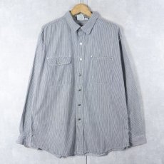 画像1: 90's Prentiss USA製 ヒッコリーストライプ コットンシャツ (1)