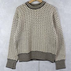 画像1: A/S NORGE-SKI OSLO NORWAY製 バーズアイ ウールニットセーター (1)