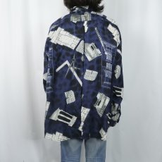 画像3: 80〜90's UTOPIA 総柄 シルクシャツ XL (3)