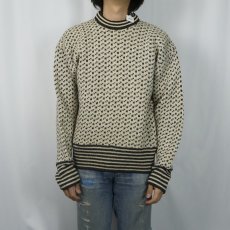 画像2: A/S NORGE-SKI OSLO NORWAY製 バーズアイ ウールニットセーター (2)