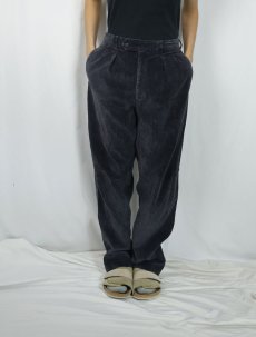 画像2: ネップ混 2タックコーデュロイパンツ W34 (2)