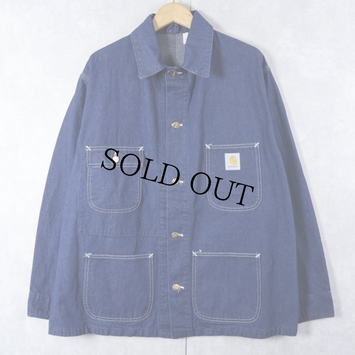 画像1: 80's Carhartt USA製 デニムカバーオール SIZE46 (1)