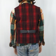 画像3: 80's L.L.Bean USA製 オンブレーチェック柄 ウールハンティングベスト M (3)