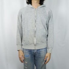 画像2: 70's〜 VANCORT 裏サーマル スウェットジップパーカー M  (2)