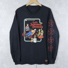 画像1: Steven Rhodes "Let's Summon Demons" プリントロンT BLACK L (1)