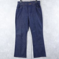 画像1: 70〜80's Wrangler USA製 バットダイ ブーツカットデニムパンツ W30 (1)