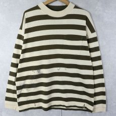 画像1: 90's GAP ボーダー柄 コットンロンT L (1)