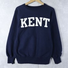 画像1: 90's Champion REVERSE WEAVE USA製 "KENT" プリントスウェット NAVY M (1)