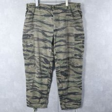 画像1: 80's U.S.ARMY タイガーストライプカモ柄 BDUカーゴパンツ LARGE-REGULAR (1)
