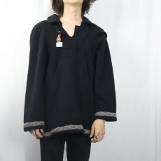 画像2: チロリアンテープ ウールプルオーバージャケット BLACK (2)