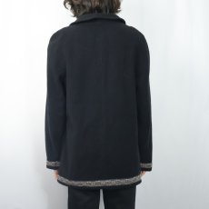 画像3: チロリアンテープ ウールプルオーバージャケット BLACK (3)