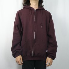 画像2: 2000's RUSSELL ATHLETIC 無地スウェットジップパーカー XL (2)