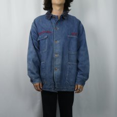 画像2: 70's Wrangler ブランケットライナー チェーン刺繍 デニムカバーオール SIZE44 (2)