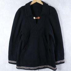 画像1: チロリアンテープ ウールプルオーバージャケット BLACK (1)