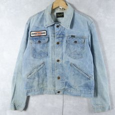 画像1: 70's Wrangler 124MJ USA製 "Harley-Davidson" ワッペン付き デニムジャケット SIZE44 (1)