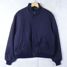 画像1: 80's Woolrich USA製 チェック柄ライナー メルトンウールジャケット NAVY M (1)