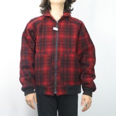 画像2: 80's Woolrich USA製 オンブレーチェック柄 キルティングライナー ウールジャケット (2)