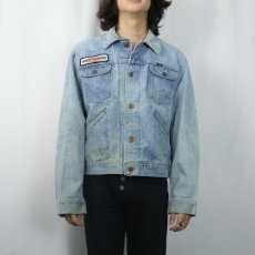 画像2: 70's Wrangler 124MJ USA製 "Harley-Davidson" ワッペン付き デニムジャケット SIZE44 (2)