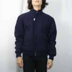 画像2: 80's Woolrich USA製 チェック柄ライナー メルトンウールジャケット NAVY M (2)