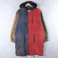 画像1: 90's PELLE STUDIO クレイジーパターン ヌバックレザーパーカー S (1)