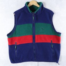 画像1: 90's Eddie Bauer EBTEK USA製 切り替えデザイン フリースベスト M (1)