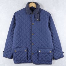画像1: 90's〜 POLO Ralph Lauren チンスト付き 中綿入りキルティングジャケット NAVY (1)