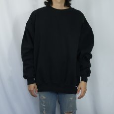画像2: 90's RUSSELL ATHLETIC 前V 無地スウェット BLACK XXL (2)