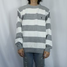 画像2: POLO Ralph Lauren ボーダー柄 コットンニットセーター XXL (2)