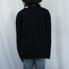 画像3: 90's GAP Vネック ウールニットセーター BLACK XXL (3)