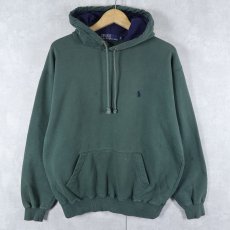画像1: POLO Ralph Lauren ロゴ刺繍スウェットフーディー M (1)