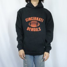 画像2: 80's RUSSELL ATHLETIC USA製 "CINCINNATI" プリントスウェットフーディー BLACK L (2)
