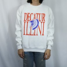 画像2: 90's RUSSELL ATHLETIC USA製 "DECATUR ILLINI" 前V プリントスウェット L (2)