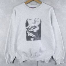 画像1: 90's〜 Hanes "Drag, lips, an inhalation..." イラストプリント スウェット  (1)