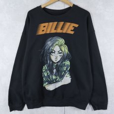 画像1: Billie Eilish ミュージシャンプリントスウェット BLACK XL (1)
