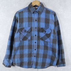 画像1: 70〜80's Wear Guard USA製 ブロックチェック柄 ヘビーネルシャツ M (1)