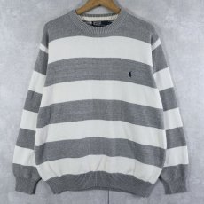 画像1: POLO Ralph Lauren ボーダー柄 コットンニットセーター XXL (1)
