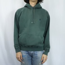 画像2: POLO Ralph Lauren ロゴ刺繍スウェットフーディー M (2)
