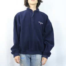 画像3: 90's POLO SPORT Ralph Lauren USA製 星条旗パッチ付き ハーフジップ フリースジャケット NAVY L (3)