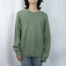 画像2: POLO Ralph Lauren ロゴ刺繍 コットンニットセーター L (2)