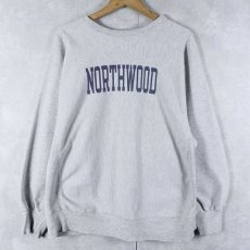 画像1: 80's Champion REVERSE WEAVE トリコタグ USA製 "NORTHWOOD" 染み込みプリントスウェット XL (1)