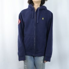 画像2: POLO Ralph Lauren "CROSS COUNTRY 100MILE SKI RACE" パッチ付き 裏ボア スウェットジップパーカー XL (2)