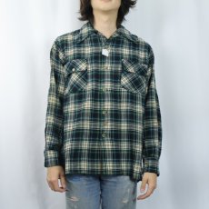 画像2: 40's PENDLETON チェック柄 ウールオープンカラーシャツ  (2)