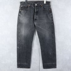 画像1: 2000's Levi's 501 USA製 "サルファブラック" ブラックデニムパンツ W32 (1)